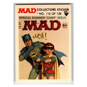 MAD Batman Robin 1983 Collector's Sticker No.110 of 128